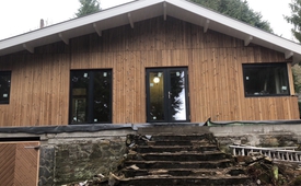 Spuitplamuur in chalet